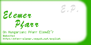 elemer pfarr business card